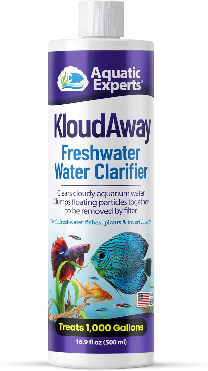 KloudAway Freshwater Aquarium Water Clarifier - Clears Cloudy Water, Water Clarifier for Fish Tank, Made in USA, Aquatic Experts, (500 ml)