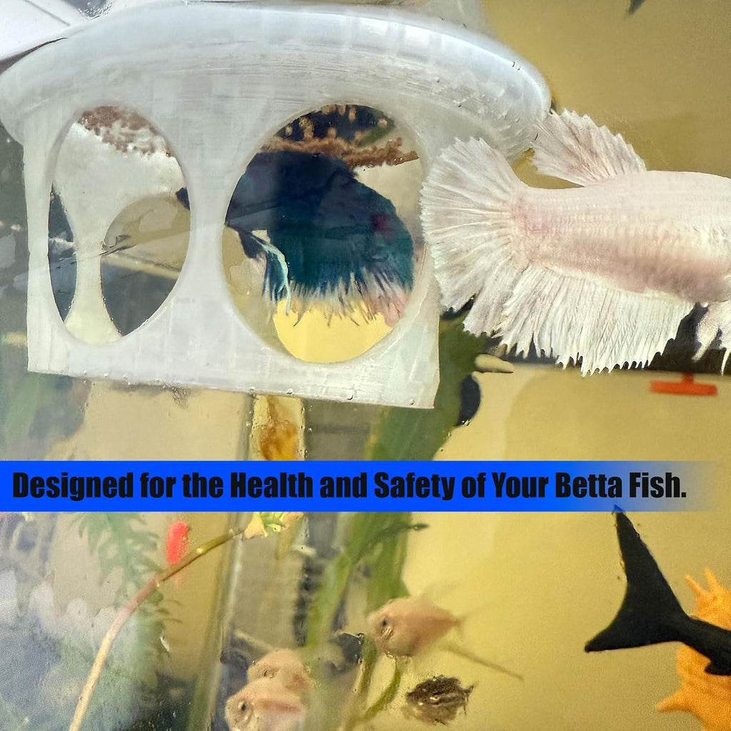 Floating Betta Fish Hideaway, Aquarium Suspended Resting Spot, Feeder for Small Fish and Shrimp, 3D Printed, Decorative Floating Cave Accessory for Aquariums. (Translucent Color)