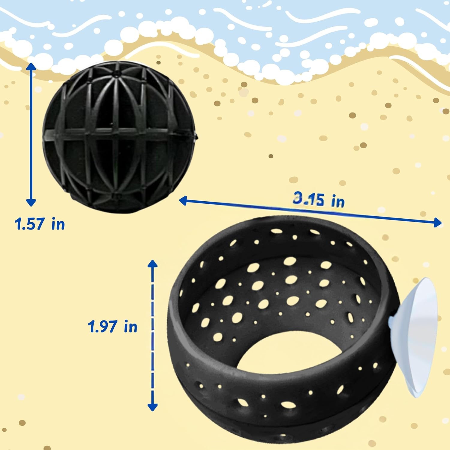 Betta Hideout Resting Spot with Filter Ball, Floating Log for Bettafish with Suction Cup, Betta Resting Spot, Hammock Float Aquarium Accessories, Aquatic Tunnel with Suction Cup (Black)