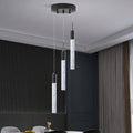 Modern Crystal Chandelier 3-Lights, Spiral LED Raindrop Kitchen Island Pendant Lighting, Bubble Foyer Dinimg Room Hanging Light Fixture Remote Control Black