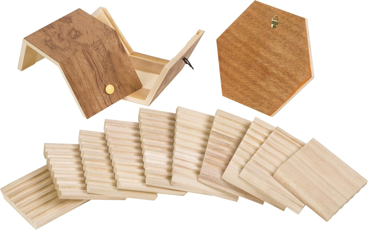 Toysmith Beetle & Bee Solitary Bee Habitat - DIY Kids Art Craft Outdoor Bee Kit, Educational Kit for Kids, No Hardware/No Glue Required, 13 Wooden Pieces, FSC Certified, Intended for Age 8+
