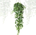 RECUTMS 39.4’’ Fake Ivy Vine Hanging Plant Greenery Artificial Leaves Garland for Indoor Outdoor House Room Patio Shelf Office Wedding Decor (Green and White)