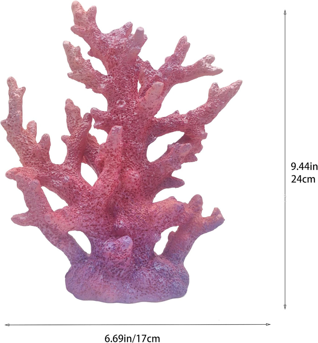 Beach Coastal Decor Coral Reef Home Decor Coral Statue Sculpture Home,Desk,Bathroom,Desktop Shelf Statue,Marine Themed Gifts (Gradient Purple Coral)
