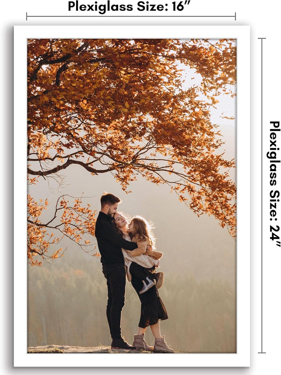 Americanflat 16x24 Poster Frame with Polished Plexiglass - White Picture Frame - Wide Photo Frames Made of Engineered Wood for Vertical or Horizontal Wall Display - Epic Collection - White