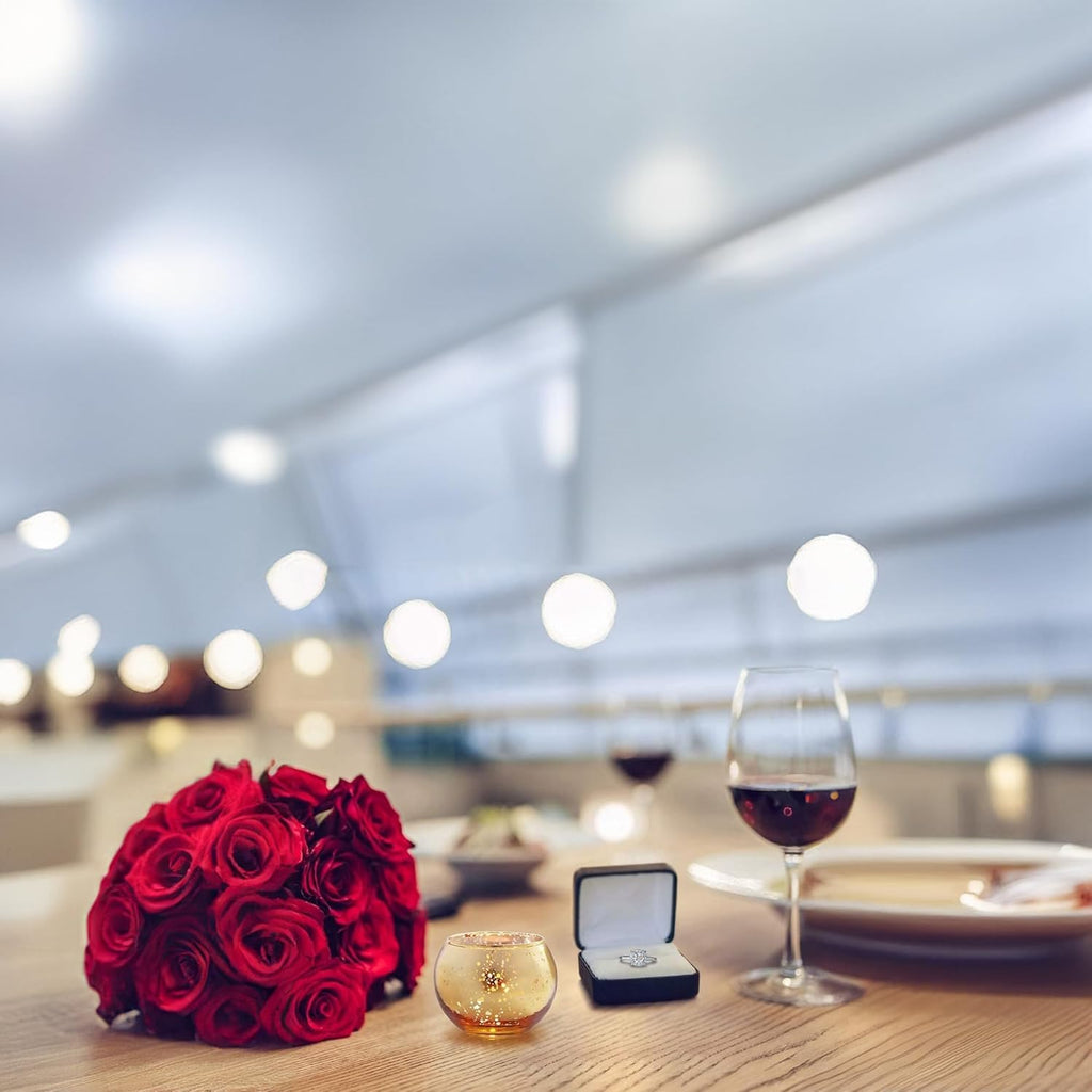 WGVI Gold Speckled Glass Tea Light Votive Candle Holder, Width 3", Height 2.5", Small Globe Bubble Bowl Round Vase, Mercury Votive Tabletop Décor, 1 Piece