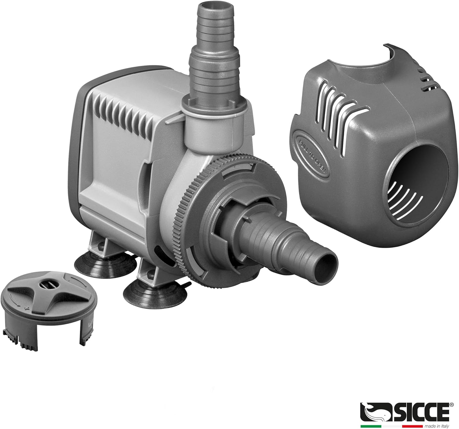 SICCE Syncra Silent 0.5 Multifunction 185 GPH Submersible Water Pump | Italian Made 8W Ultra Quiet Durable for Aquarium Fish Tank, Fountain, Pond, Hydroponics, Terrarium Black | Freshwater & Saltwater