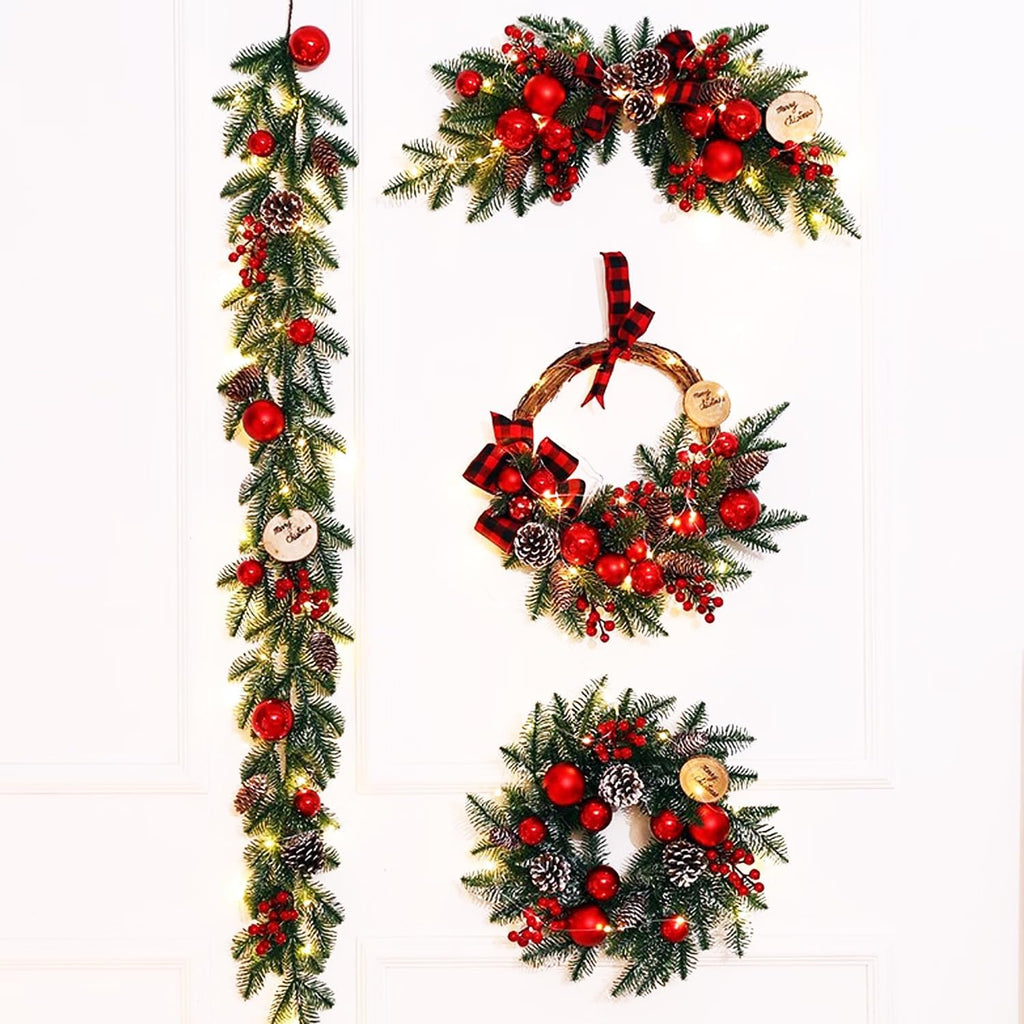 TIHOOD 25PCS 10 Inches Artificial Pine Branches Garland Green Plants Needles Fake Greenery Picks for DIY Wreath Christmas Embellishing and Home Garden Decoration