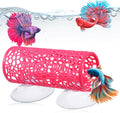 Rose Red Betta Fish Toys Hammock and Betta Tunnel, Safe Aquarium Decor for Small Fish & Shrimp, Bettas Tank Accessories with Suction Cups, Perfect Hideout and Play Area for Bettas