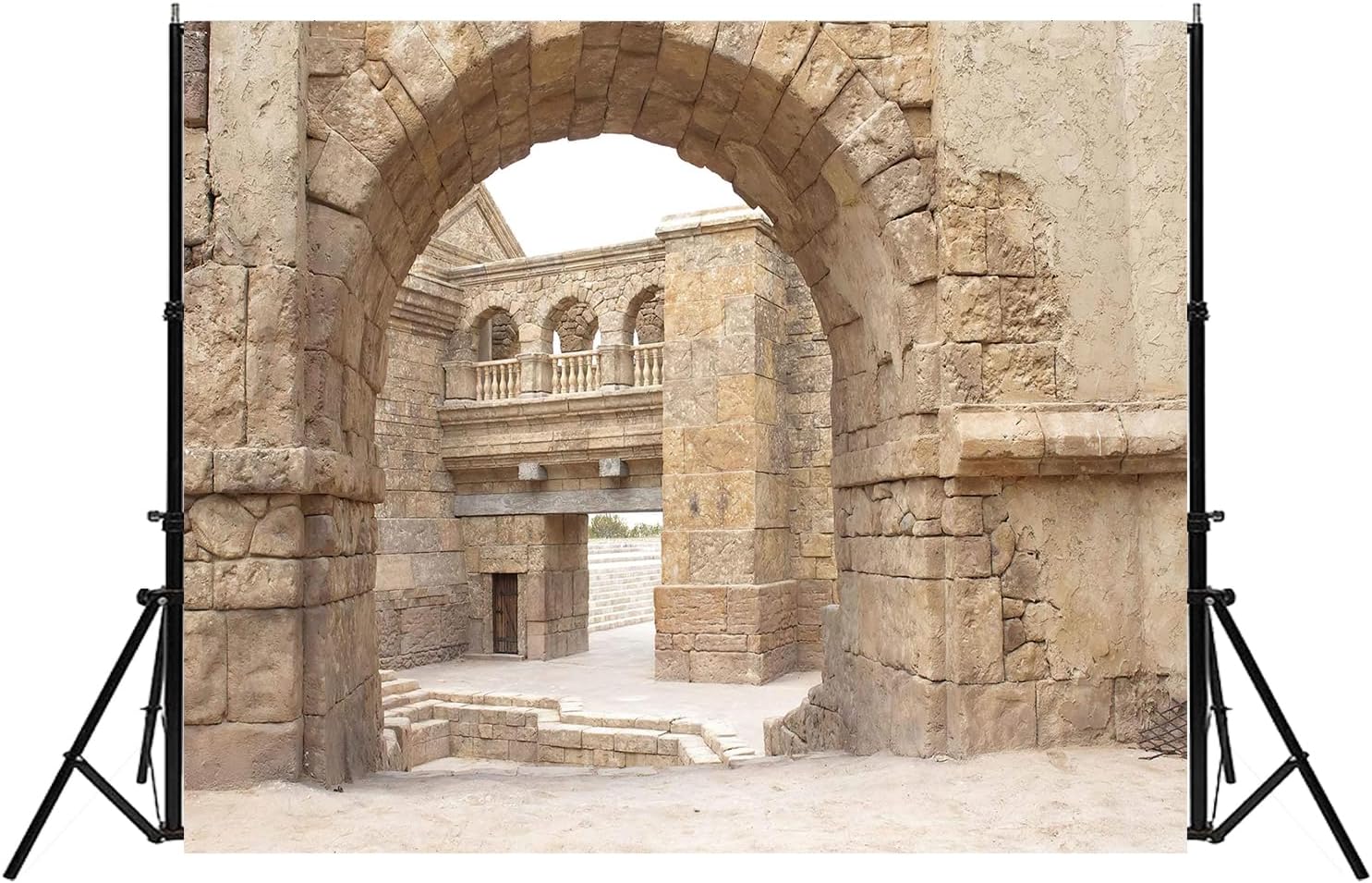 Ancient Jerusalem Buildings Backdrop Old City Israel Holy City Background Roman Church Photography Backdrop Photo Booth Studio Props, 7X5FT
