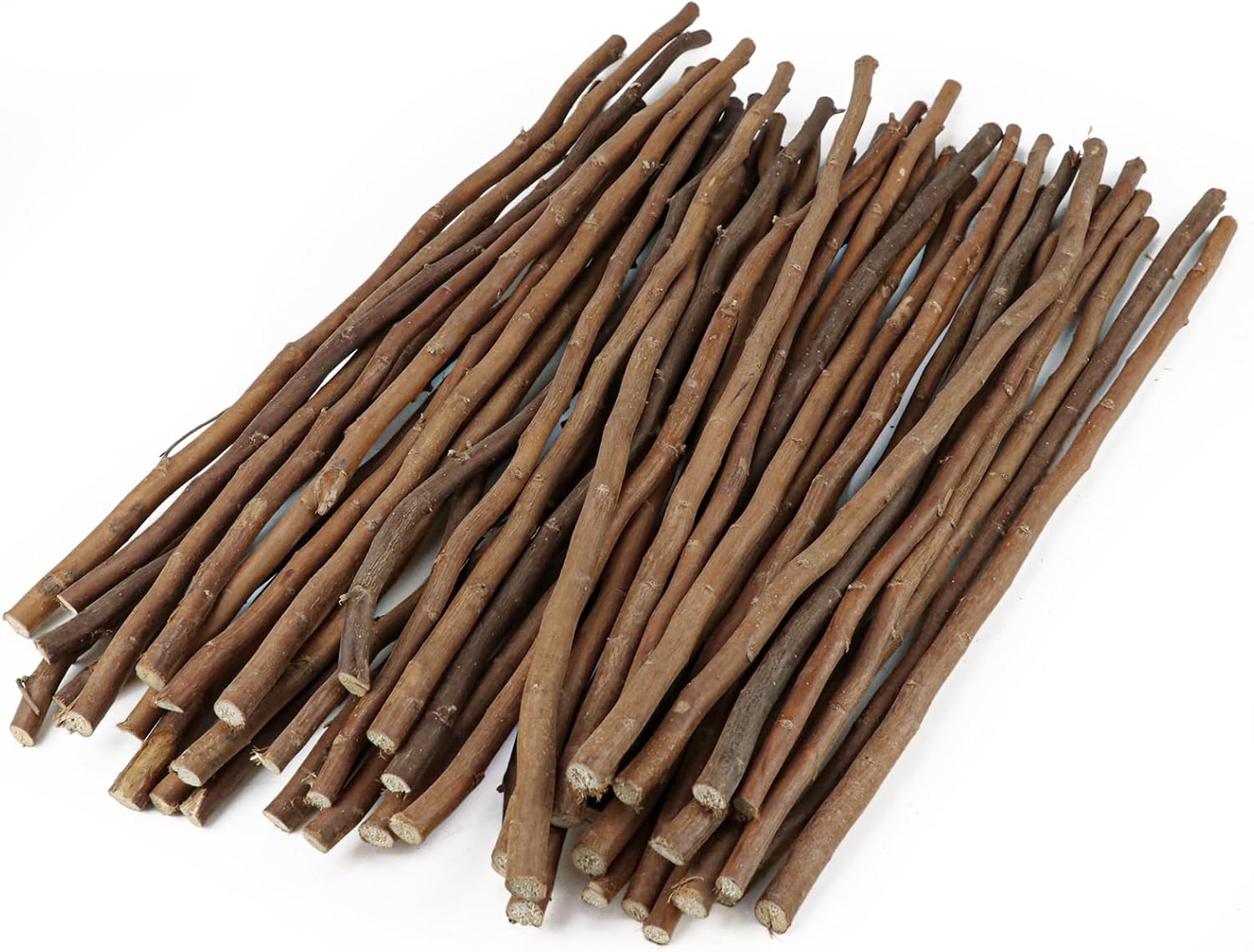50Pcs Natural Twigs, Driftwood Branches, Unfinished Timber Rods for Model Making, Home Decor & Art Supplies (Brown 40CM)
