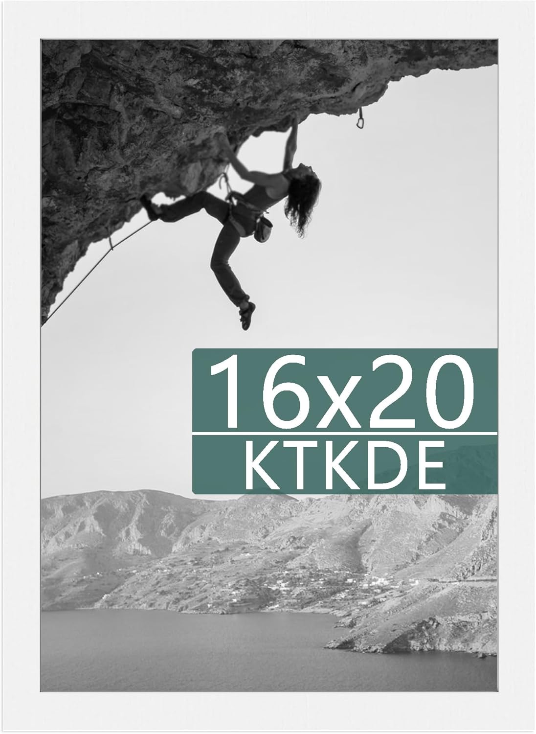 KTKDE 16x20 Picture Frame Wooden White,Poster Frames with Polished Plexiglass, Wall Gallery Photo Frames Decorating for Minimalist Style Suitable,Any style Best gift