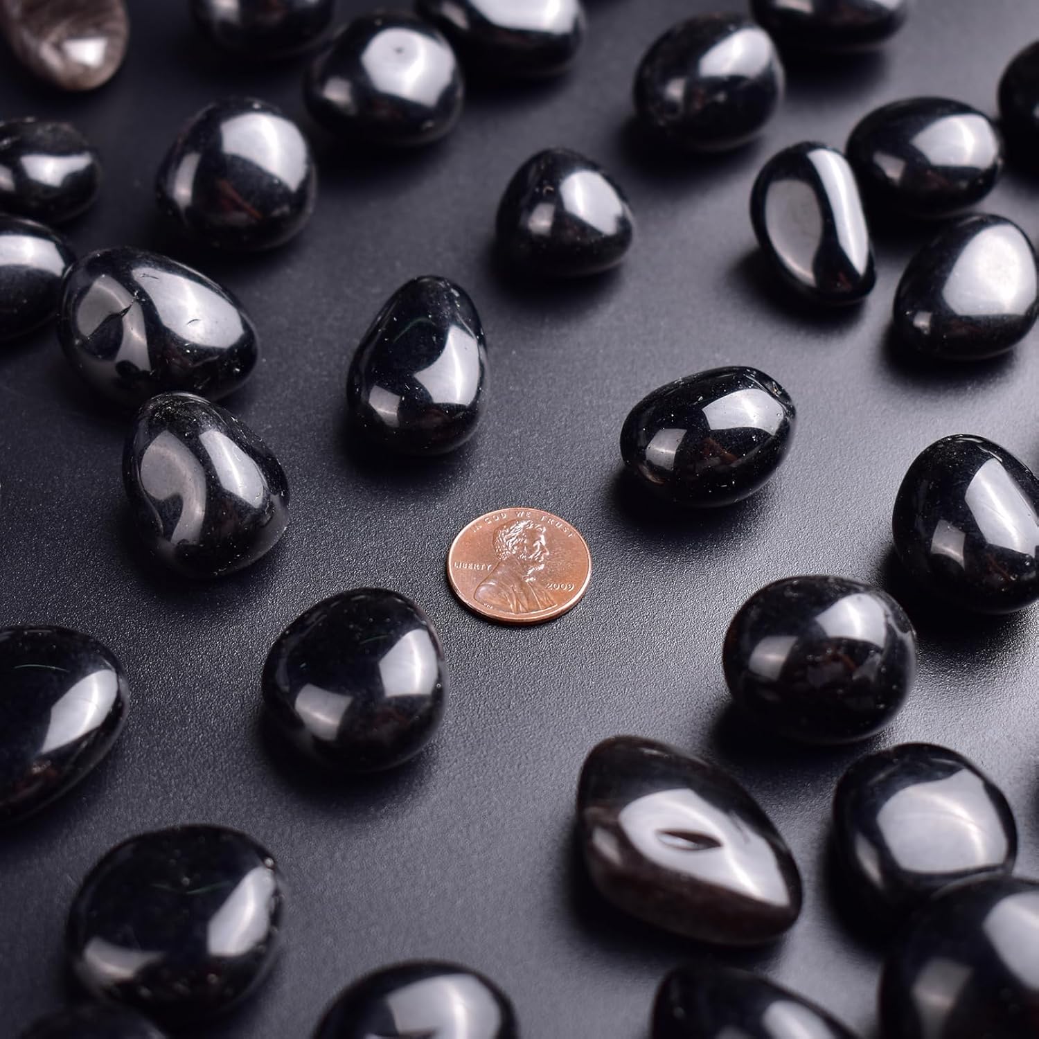 Polished Stone Set Obsidian Crystals, 0.8" Handpicked Tumbled Gemstones Rocks, Pebbles for Reiki, Chakra, Healing, Home Decor