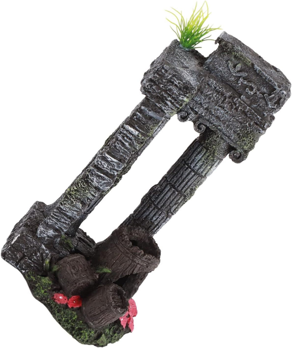 Aquarium Decoration Roman Columns, Simulation Resin Vintage Ruins Roman Column Fish Hideout Landscape Ornament
