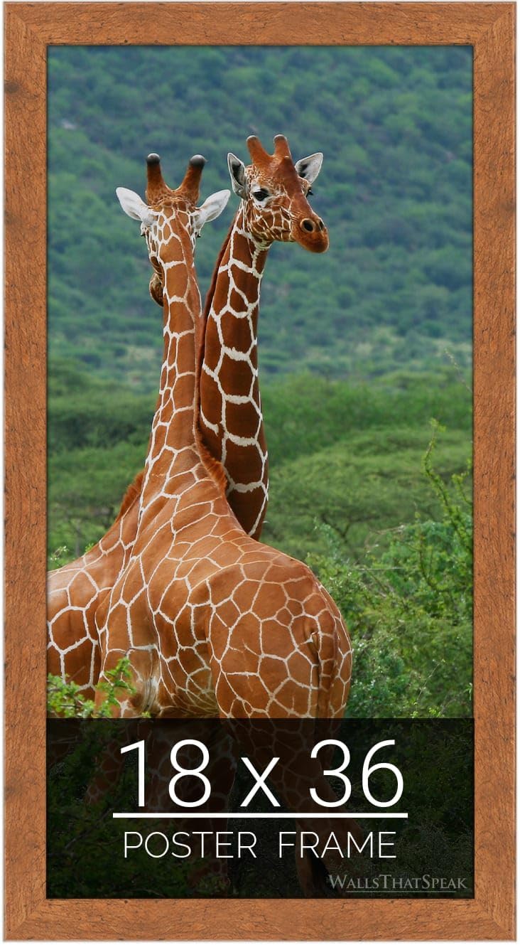 wallsthatspeak 18x36 Light Walnut Rustic Pine Picture Frame for Puzzles Posters Photos or Artwork