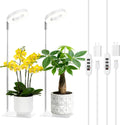 3.54" White Grow Light, Full Spectrum Plant Lights for Indoor Growing with 3/9/12H Timer, 3 Color Modes, 10 Brightness, 6.6"-24.8" Height Adjustable，Small Halo Grow Light with Base, 2 Pack