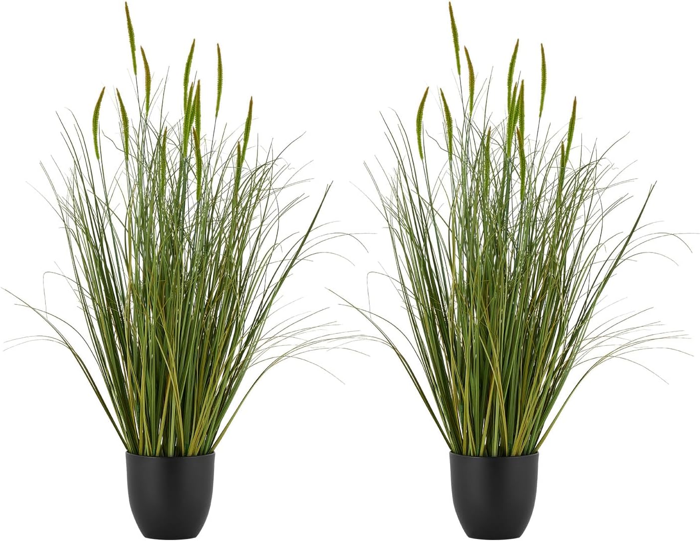 VEVOR Artificial Grass Plant, 2 Pack 35 inch Cattail Grass in Pot, Premium PVC Faux Fake Greenery Shrubs Plant for Indoor Outdoor House Home Garden Office Room Décor, Housewarming, Green