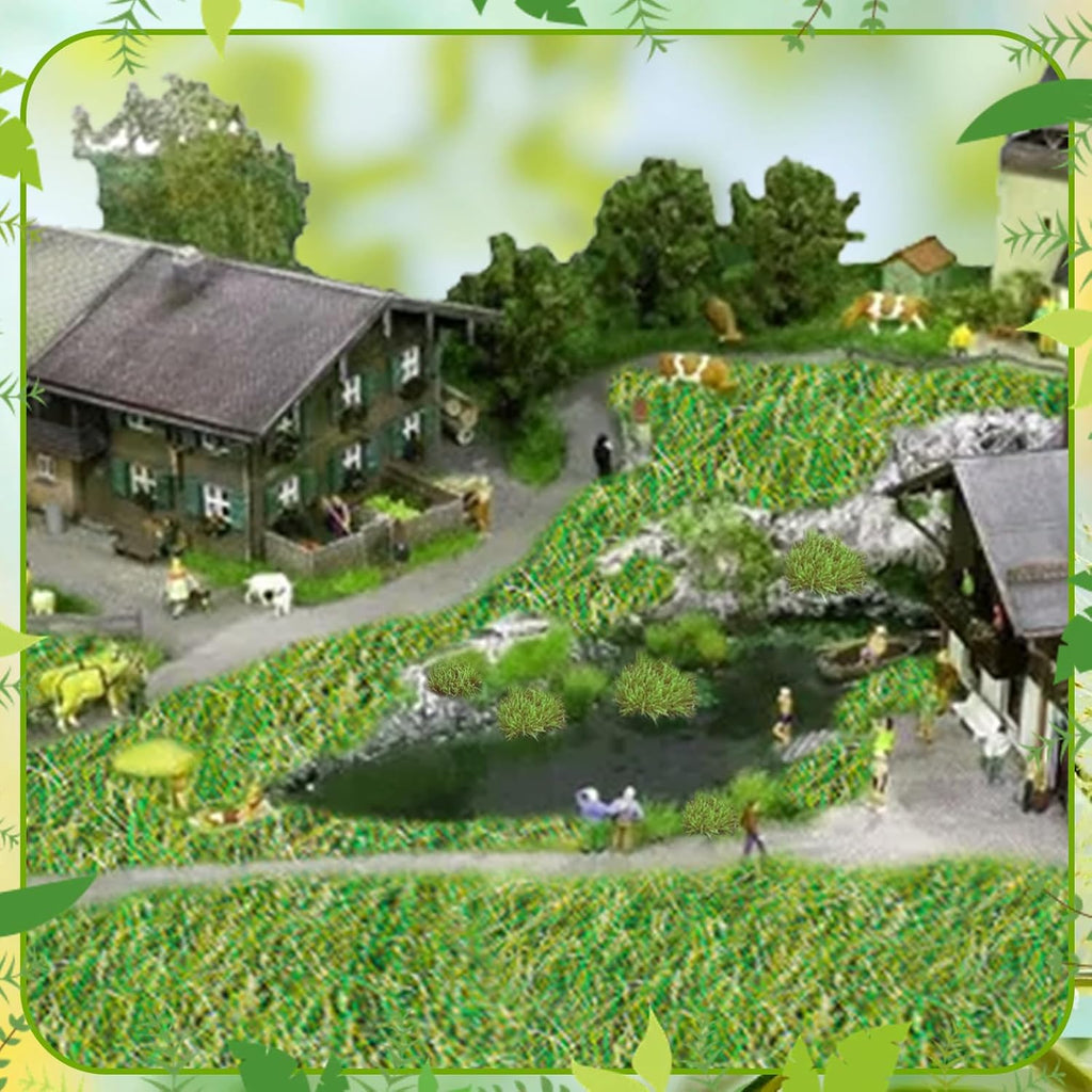 Warmtree Hand Torn Model Grass Tufts for Miniature Scenery Applicable for N & HO Scale for Train Layouts, Diorama Supplies, and Architectural Models(Early Autumn)