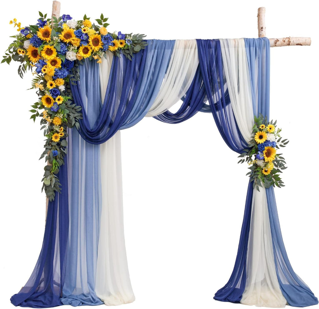 TINGE TIME Artificial Arch Flowers Kit Pack of 5, Wedding Decorations for Reception with Hanging Flowers, Wedding Arch Silk Floral Arrangements Ceremony Backdrop Bridal Shower Outdoor Party Decor