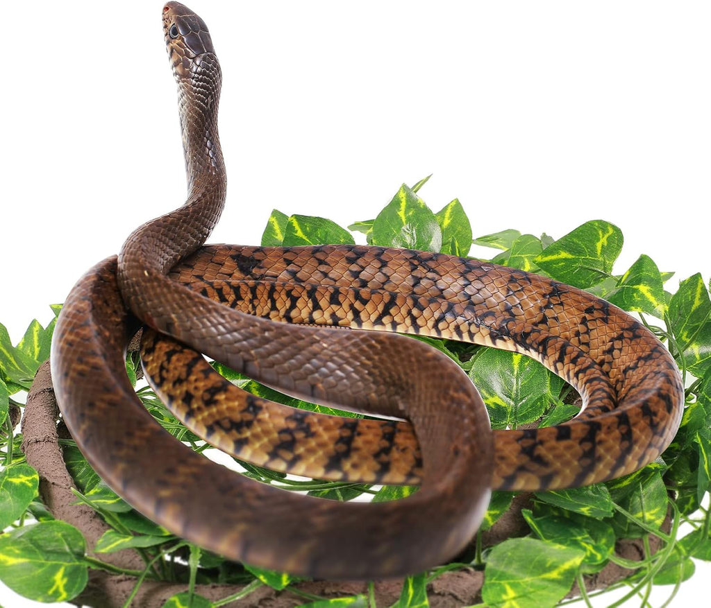 4 Pcs Reptile Vines, Flexible Bendable Jungle Climbing Vine Terrarium, Fake Plants for Reptiles, Artificial Leaves Terrarium Tank Pet Habitat Decor for Bearded Dragons, Lizard, Snake, Gecko