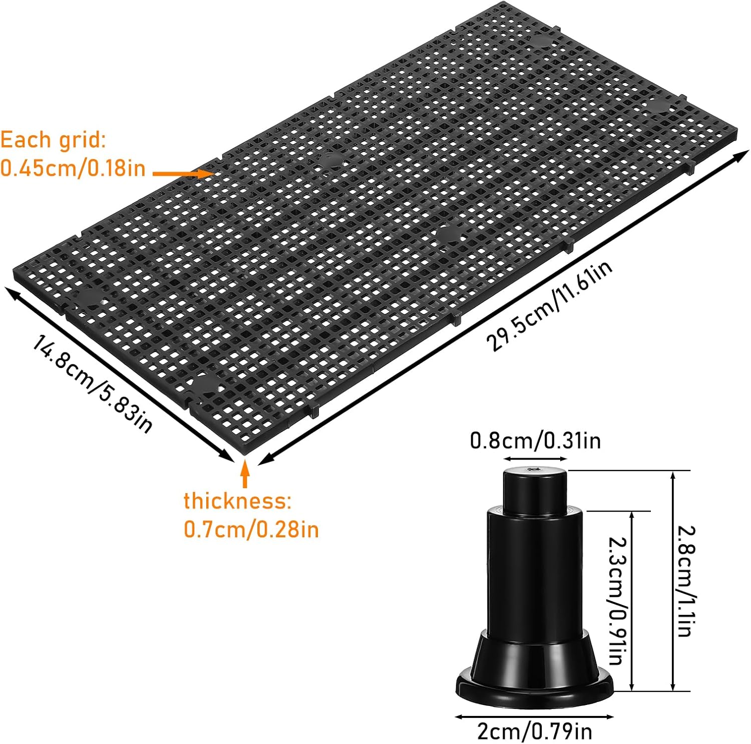 10Pcs Plastic Aquarium Grid Egg Crate with Brackets, Fish Tank Divider Panel for Bottom Filtration, Tank Separation and DIY Aquascaping