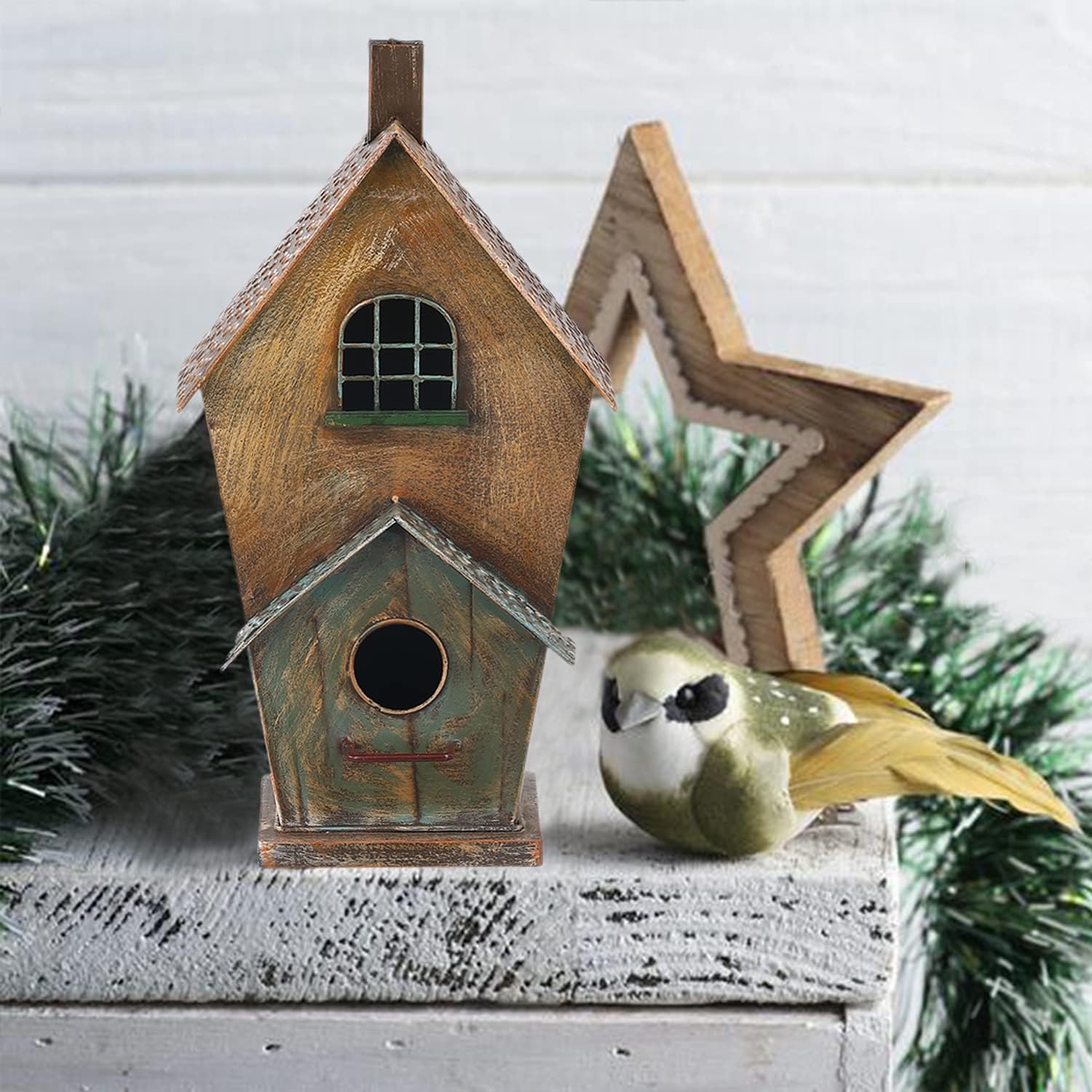 Jemeni Metal Birdhouse for Outdoors, Bird Houses for Outside Hanging, Country Cottage Style……