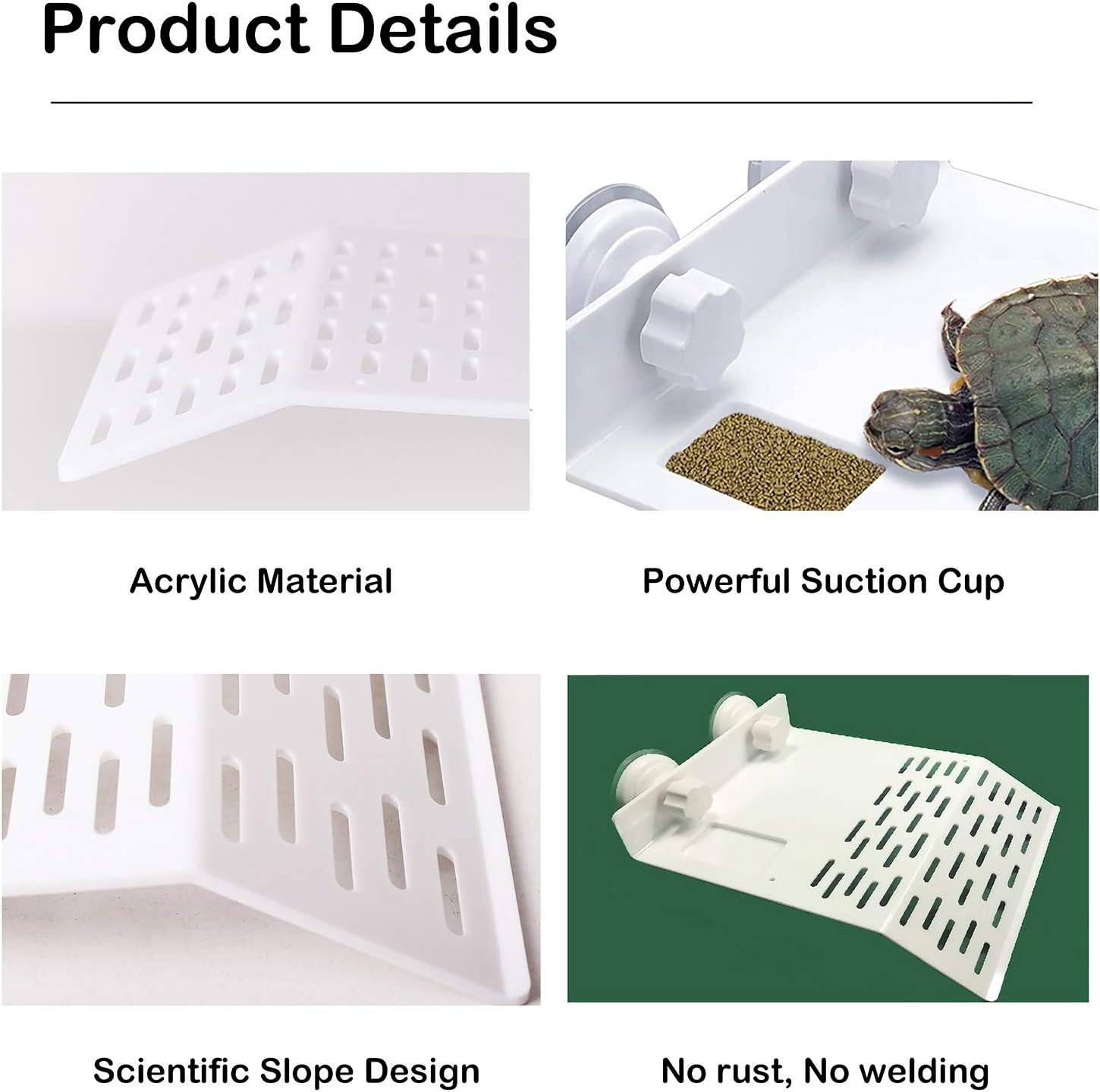 J-star White Large Reptile Basking Platform, Aquarium Turtles Turtle Basking Platform, Turtle Tank Accessories Floating Turtle Habitat Dock