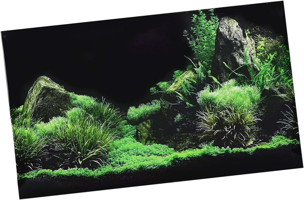 Aquarium Poster, Seafloor Water Grass Fish Background Decoration 3D PVC Self Adhesive Fish Wallpaper Sticker for Aquarium Fish Decoration(24.0 x 15.7in)
