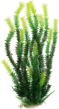 17" Plastic Water Plant for Aquarium Fish Tank Ornament, Rhodo Green