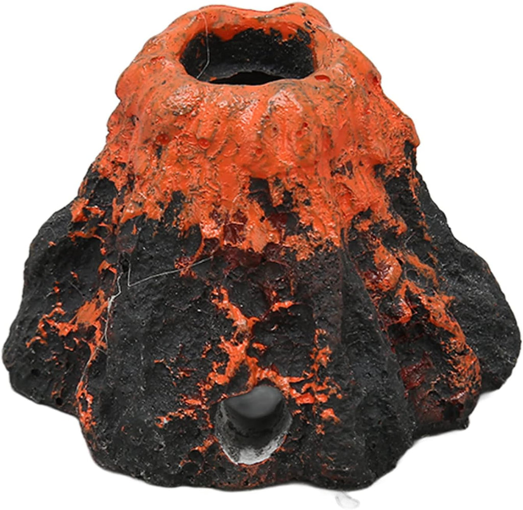 Aquarium Volcano Ornament Kit Lifelike Oxygenation Aquarium Air Bubbler Volcano Decorations with Hose for Landscaping Safe Material Vivid Effect Increase Oxygen Level USB Plug