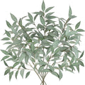 Briful Set of 6 Faux Eucalyptus Stems 39.5 '' Long Stem Artificial Branches for Vase Round Year Greenery Stems Realistic Gray Eucalyptus Leaf Sprays for Home Decor Indoor Party Wedding