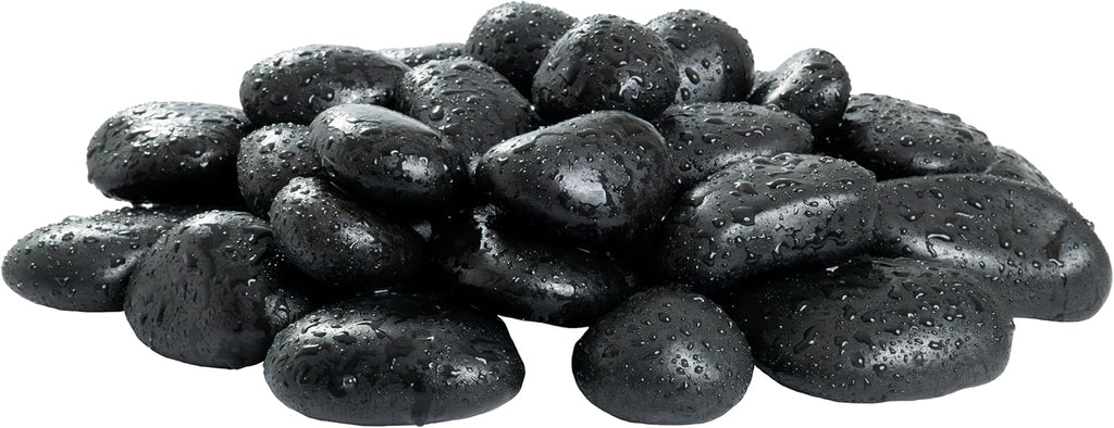 MSI Decorative Polished Black Pebbles, 1.2 inch - 2 inch, 40 lb. Bag