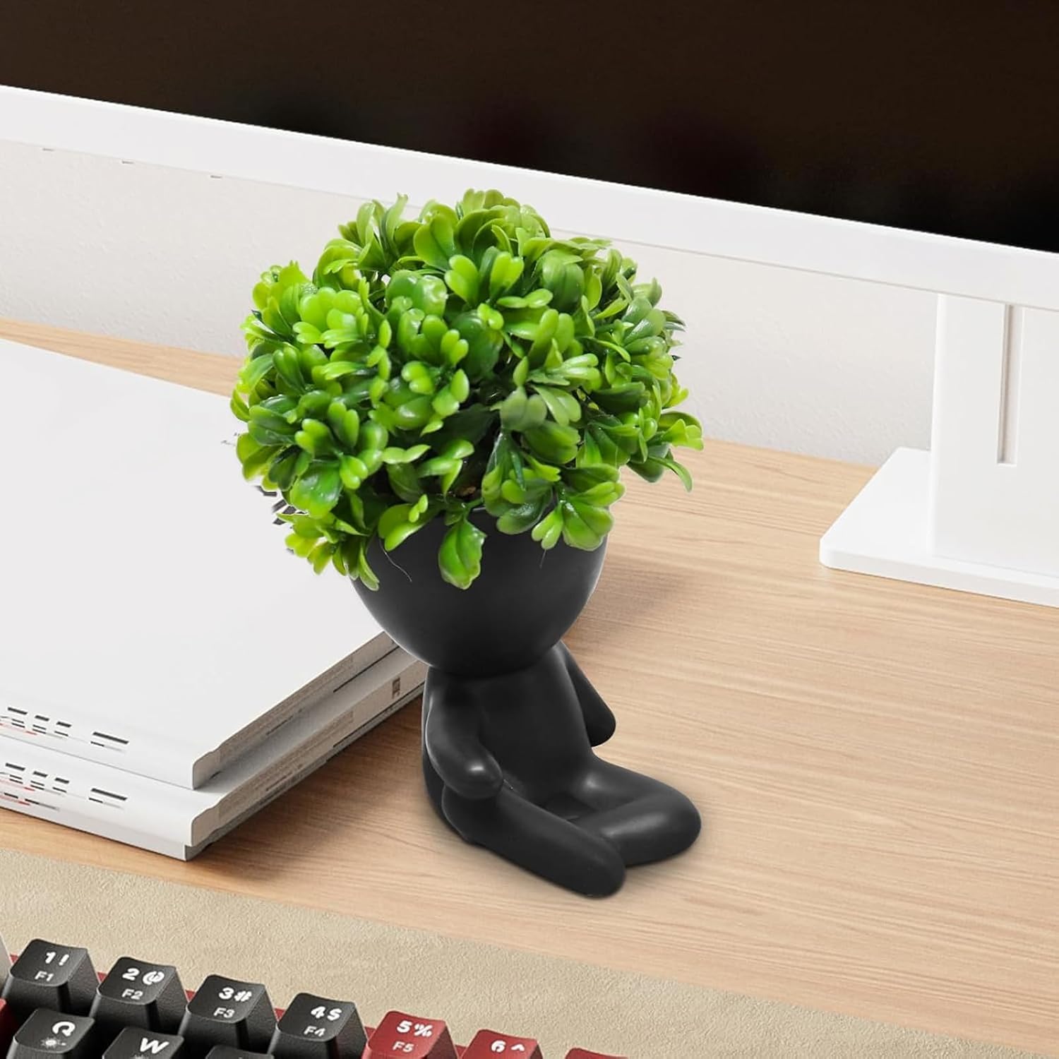Zerzsy Fake Succulent, Mini Succulents Plants Desk Plant for Office Decor for Women, Cute Fake Plants Bathroom Decor- Set of 1