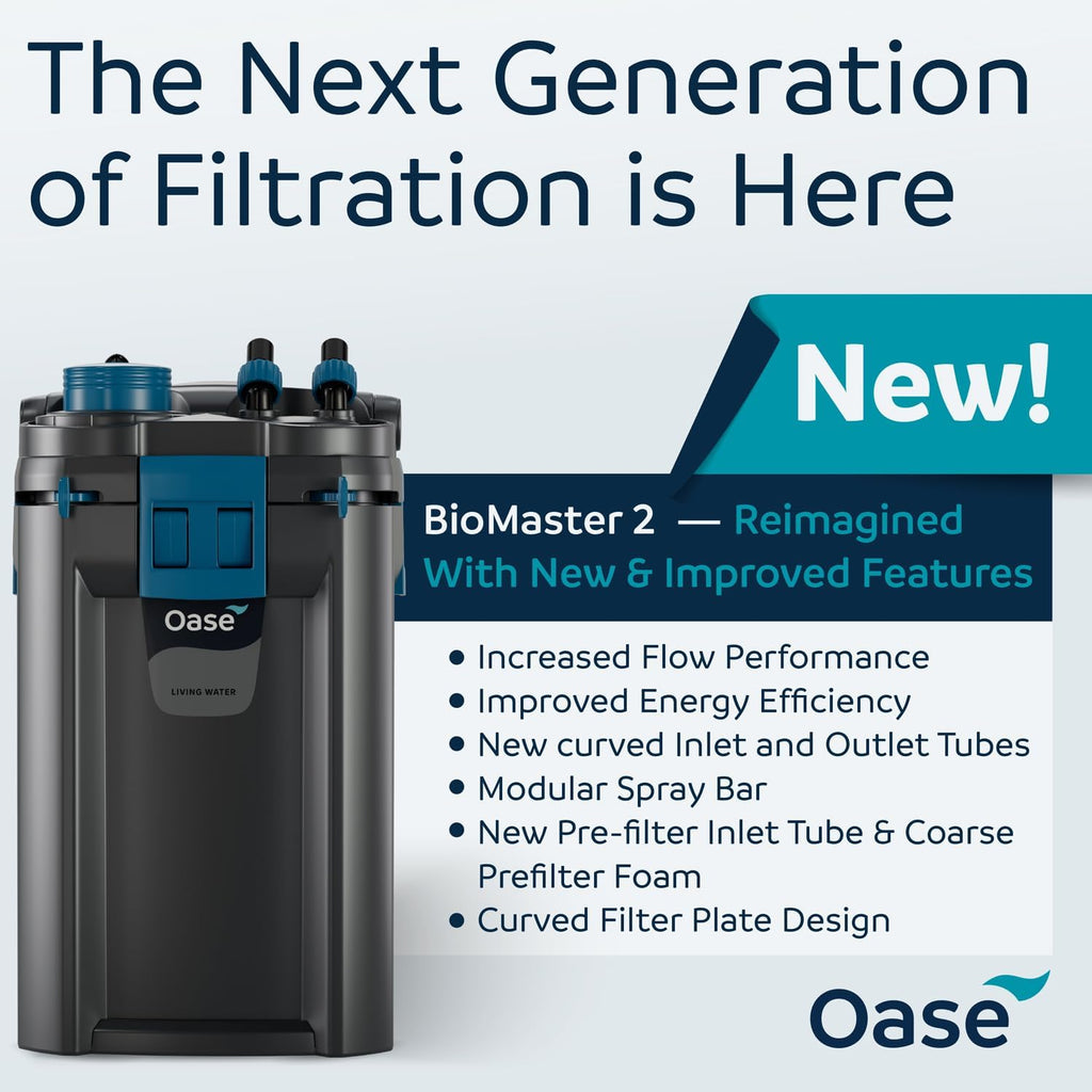 OASE BioMaster 2 Thermo 250 Canister Filter for Aquariums – External Aquarium Filter with Built-in Heater – EasyClean Pre-Filter, Quiet Operation – Freshwater & Saltwater, Up to 70 Gallons