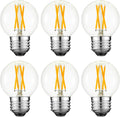 Arberlic G16.5 Light Bulb LED,4W E26 LED Bulb dimmable Equivalent E26 40 watt Light Bulb,Warm White 2700K,400lm,CRI85+,AC120V,Edison Style,Clear Glass,Flicker Free,Pack of 6