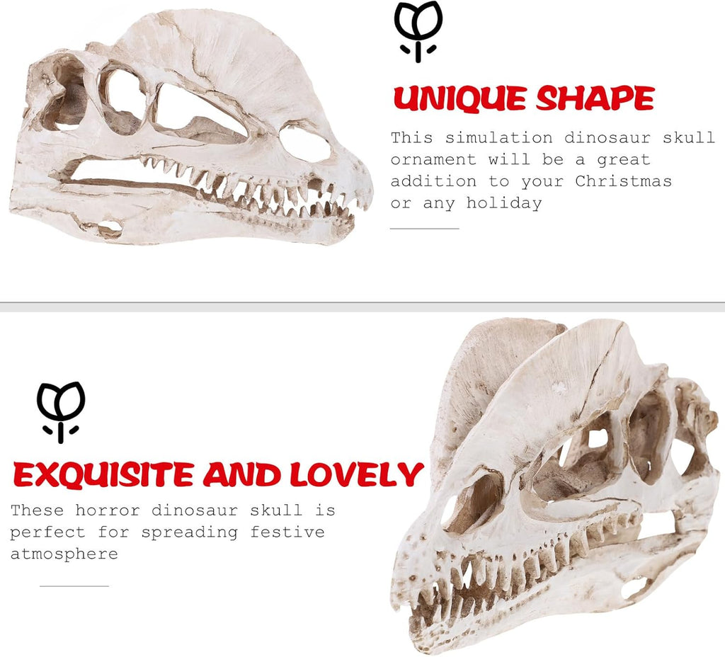 NUOBESTY Resin Dinosaur Skeleton Aquarium Decoration Dinosaur Skull Skeleton Ornament Fish Tank Aquarium Terrarium Decoration
