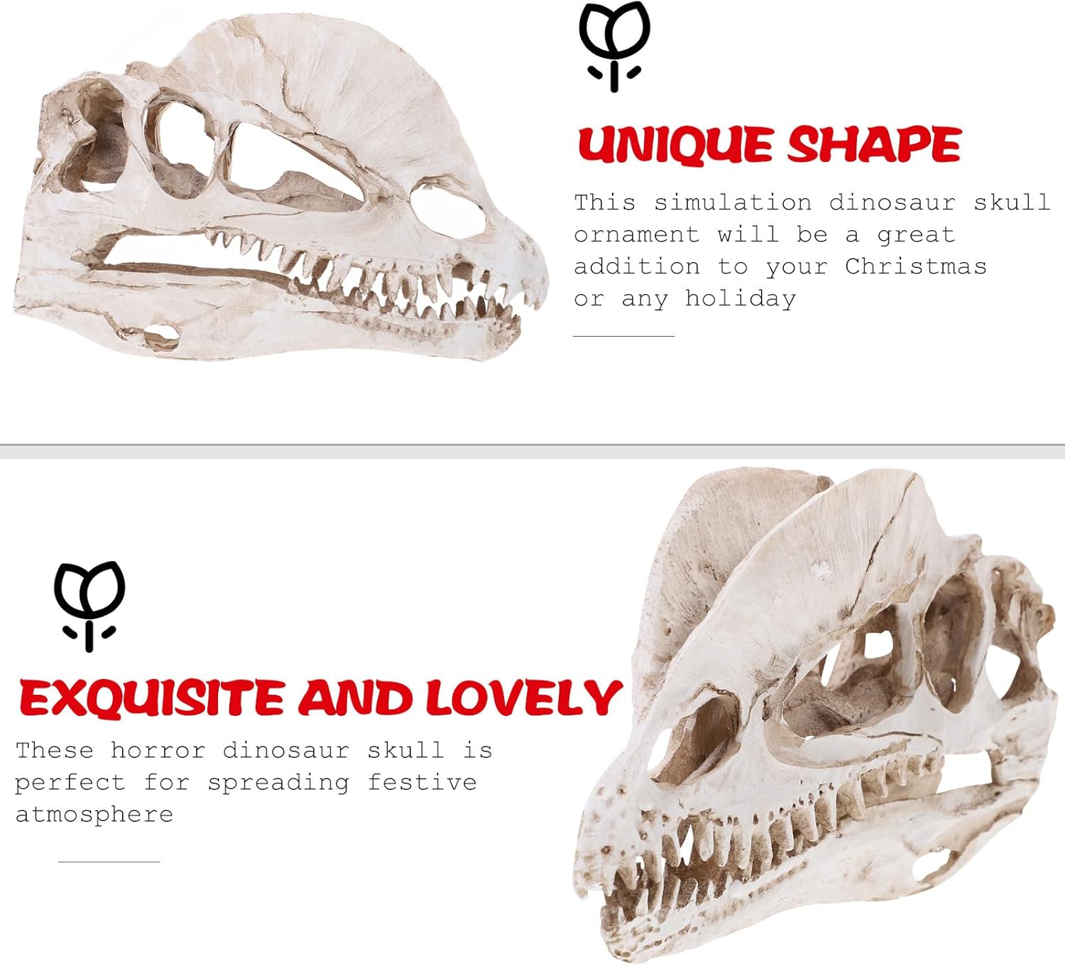 NUOBESTY Resin Dinosaur Skeleton Aquarium Decoration Dinosaur Skull Skeleton Ornament Fish Tank Aquarium Terrarium Decoration