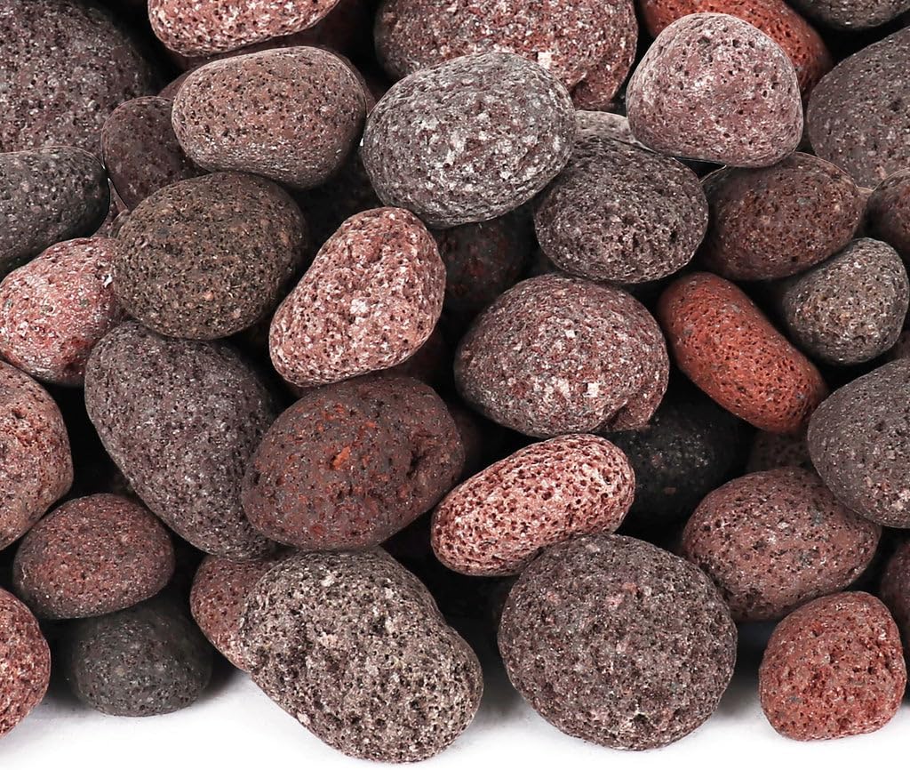 Lava Rock - 10-Pound Tumbled Lava Stones - 1"" Red Lava Pebbles - Volcanic Rock - Landscaping Rocks, 3/4 to 1 Inch (Sm)
