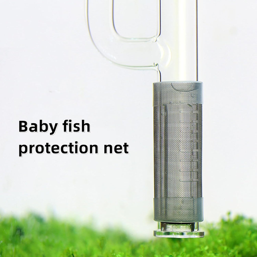 Tnfeeon Stainless Steel Mesh Inflow Aquarium Filter Guard Intake Cover for Shrimp and Fish Aquarium Intake Filter Mesh Cover Fish Mesh Net Strainer Tube Filter Accessory (L)