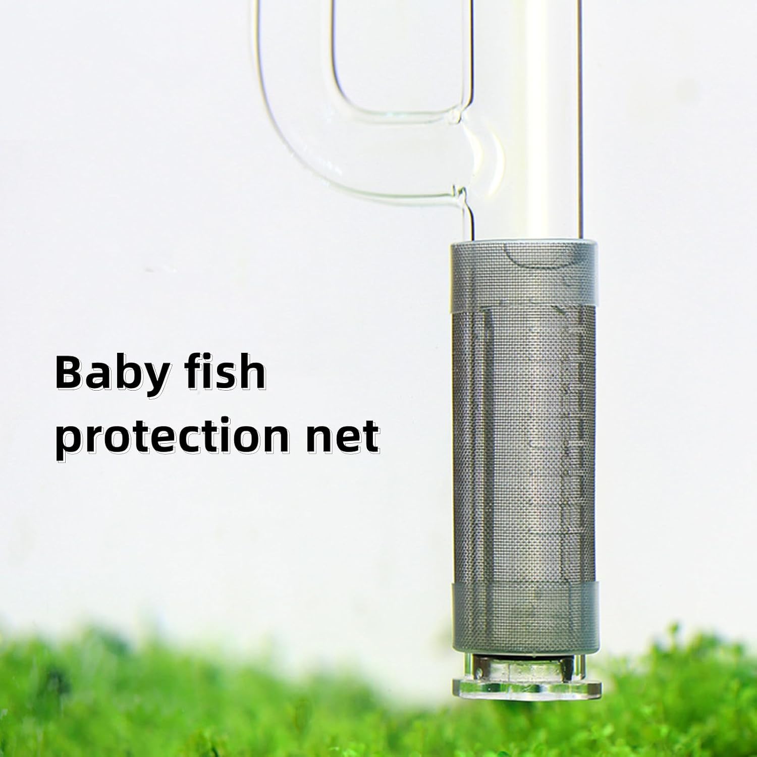 Tnfeeon Stainless Steel Mesh Inflow Aquarium Filter Guard Intake Cover for Shrimp and Fish Aquarium Intake Filter Mesh Cover Fish Mesh Net Strainer Tube Filter Accessory (L)