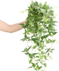 Ling's moment Artificial Clematis Hanging Bush, 4pcs Filler Vines Fake Greenery Garland for Wedding Bouquet/Backdrop/Arch and Home Decoration