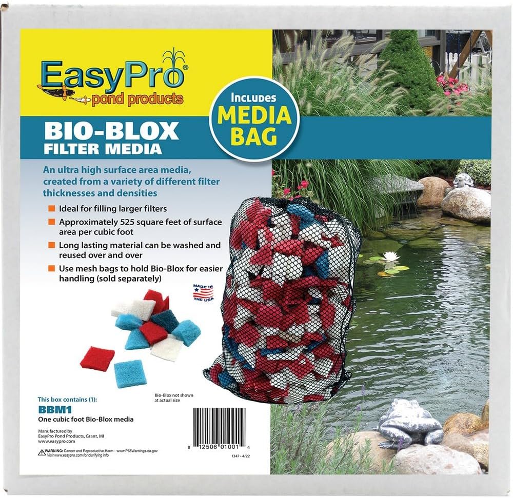 EasyPro BBM1 Bio-Blox Filter Media Polyester Material for Large Volume Filtration | 1 Cubic Foot Box | 500 Square Feet of Surface Area per Cubic Foot
