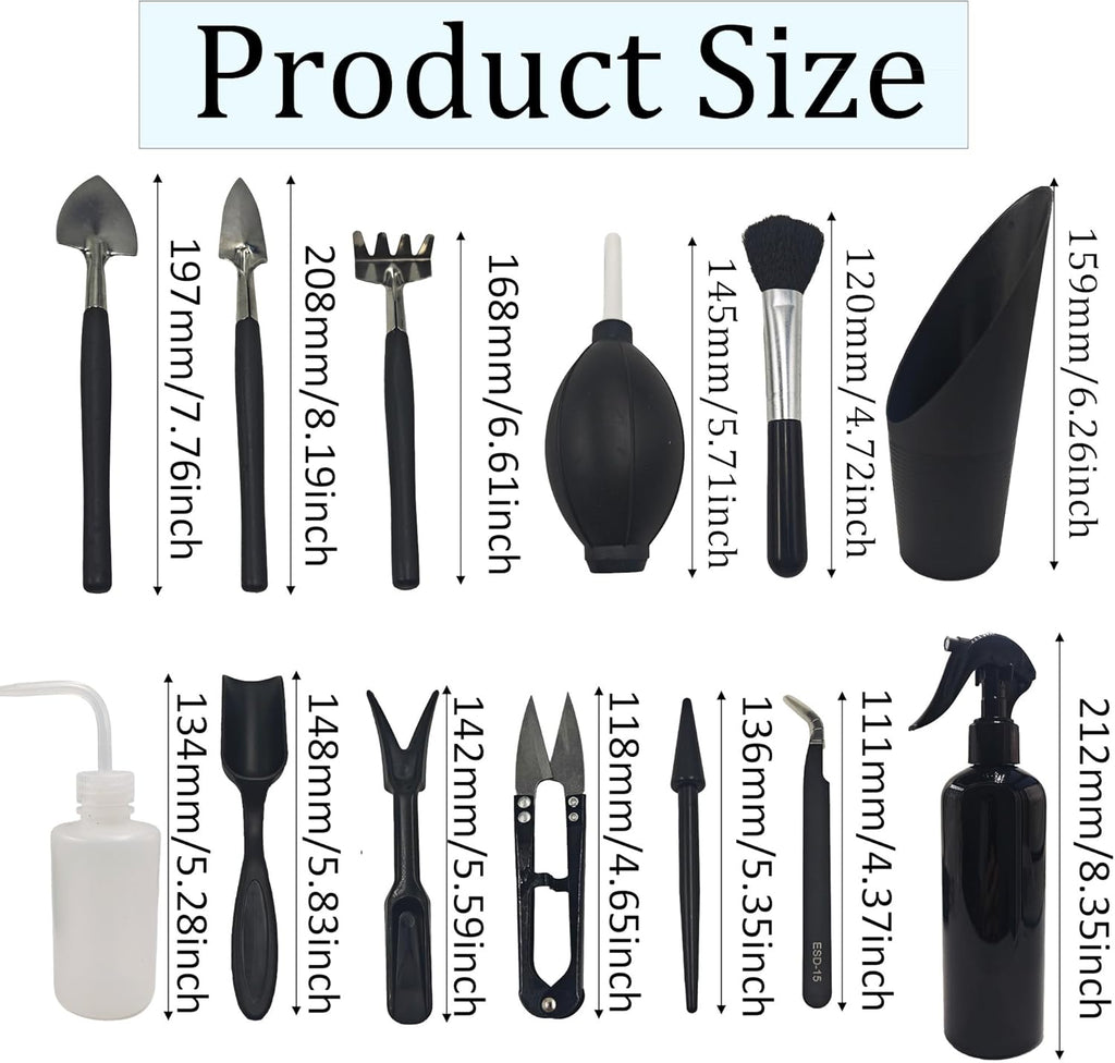 13Pcs Succulent Tools Set Mini Garden Tool Kit Transplanting Tools for Succulent Care Miniature Gardening Plant Watering Houseplant