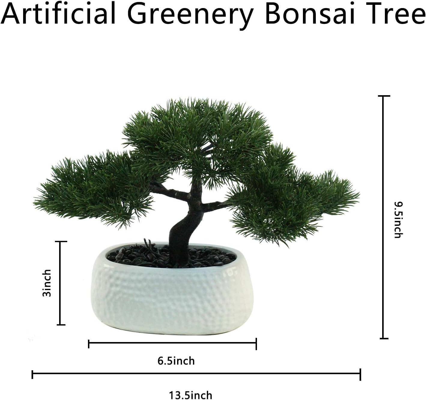 Artificial Bonsai Tree for Office, Faux Bonsai Juniper Small Artificial Plants for Home Entryway Decor Living Room Apartment Bookstore Cafe Desk, Fake Bonsai with Ceramic Pot (13.5 x9.5 in)