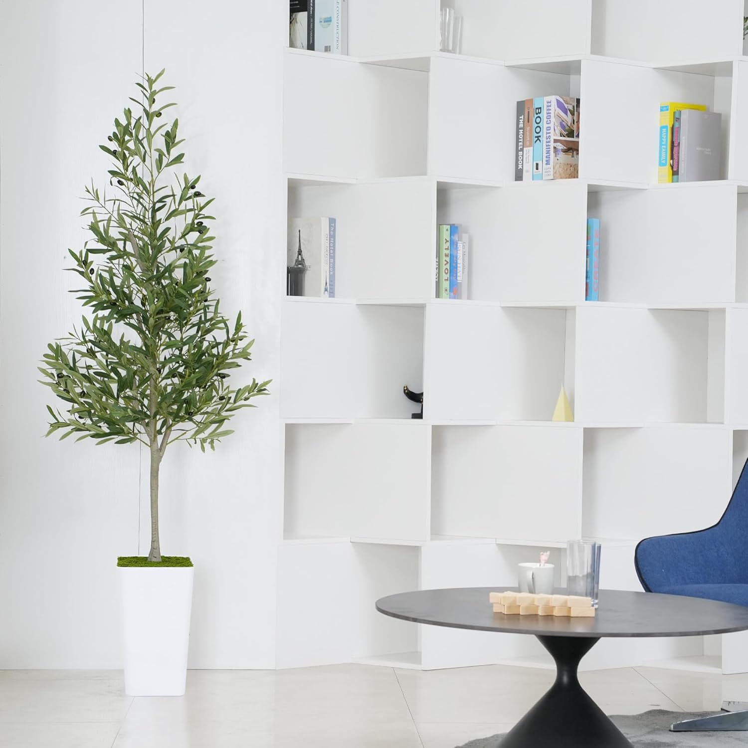Artificial Olive Tree 6ft - Realistic Tall Fake Plants for Office Living Room Bedroom Home Decor Indoor - Faux Floor Green Silk House Corner Large Potted Plants