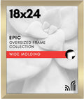 Americanflat 18x24 Poster Frame with Polished Plexiglass - Gold Picture Frame - Wide Photo Frames Made of Engineered Wood for Vertical or Horizontal Wall Display - Epic Collection - Gold