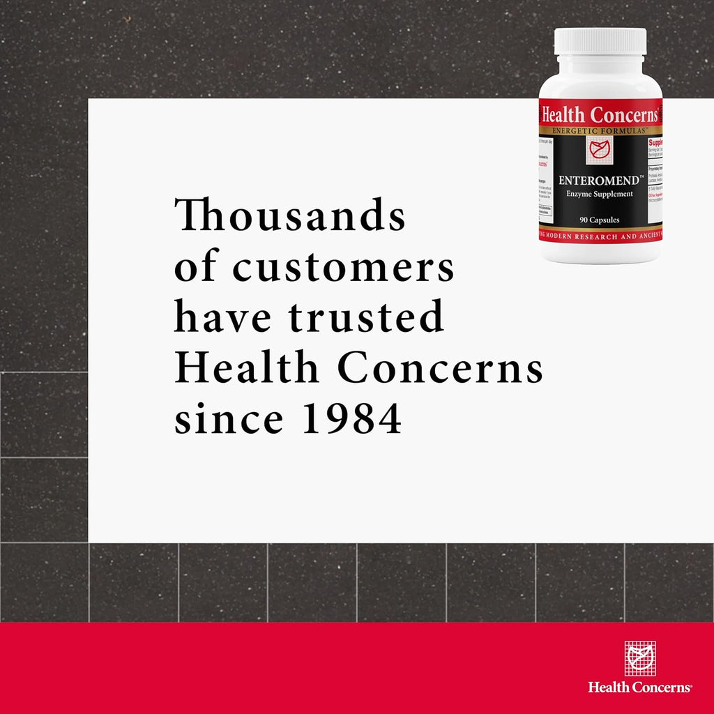 Health Concerns Enteromend – Digestive Enzyme Supplement for Gut Health, Bloating & Food Sensitivity Relief – Intestinal & Digestive Support – Protease, Amylase, Lactase & Peptidase – 90 Capsules