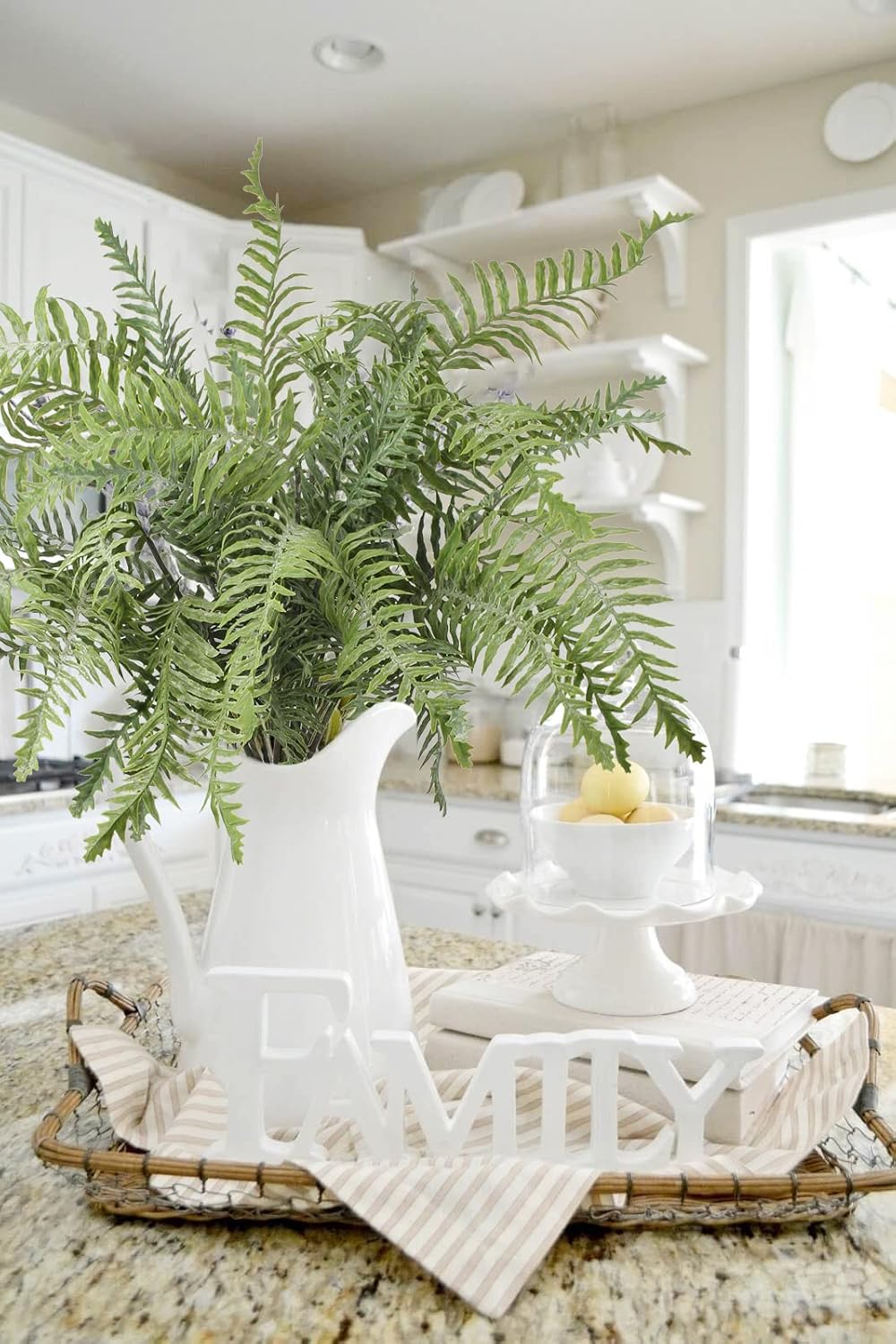 Briful 30" Artificial Boston Fern Plants Bushes Fake Shrubs Bush Greenery Plants Faux Fern Plant Large for Outdoors UV Resistant Garden Plants or Home Office Desk Indoor Decor 3pcs