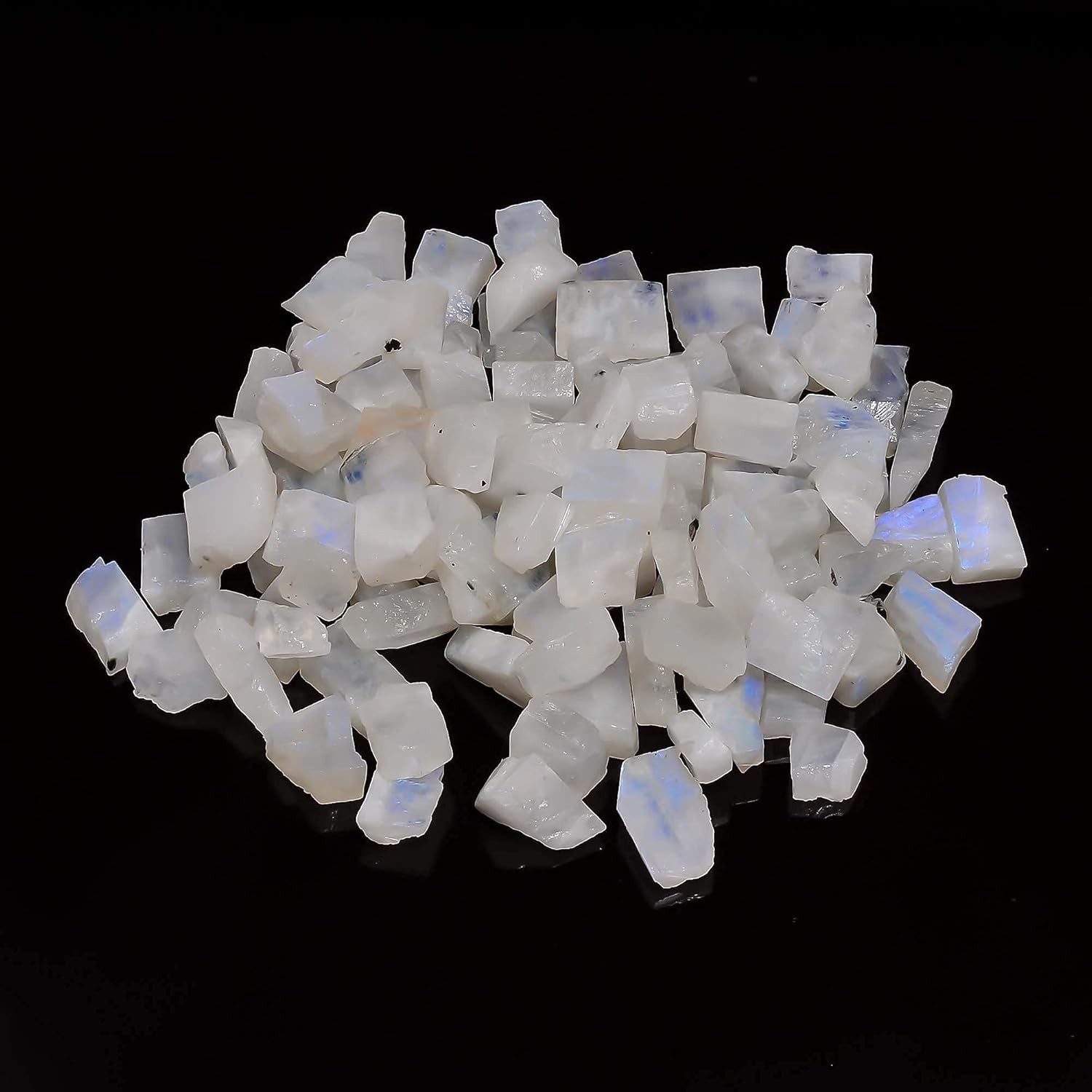 100 carats Natural Blue Flash Raw Moonstone Crystal Rough Gemstone Crystals, Rock, Jewelry Making Supplies, Chakra Healing, Meditation, Art-DIY Stone, 6 to 8pcs