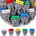 Gejoy 50 Pcs Mini Rubber Stone Toys Positive Gifts You Rock Mini Rubber Figures Decorations and Encouragement Birthday Motivational Gifts for Colleague Staff Teacher