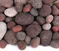 Lava Rock - Tumbled Lava Stones - Red Lava Pebbles - Volcanic Rock - Landscaping Rocks (50 Pound, SM/MD/LG Blend)